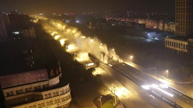 A maior demolição de viaduto jamais realizada na China – Foto BBC